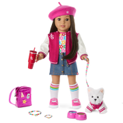 Truly Me™ 18-inch Doll #124 with straight black-brown hair F9