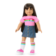 Truly Me™ 18-inch Doll #130 with straight black-brown hair M2