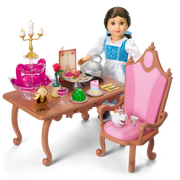 Disney Princess Belle Enchanted Castle Dining Set, Blue Dress & Friends Bundle for 18-inch Dolls V1
