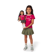 Matching AG™ Grin Pins Ringer Tee Set for Girls & 18-inch Dolls L8