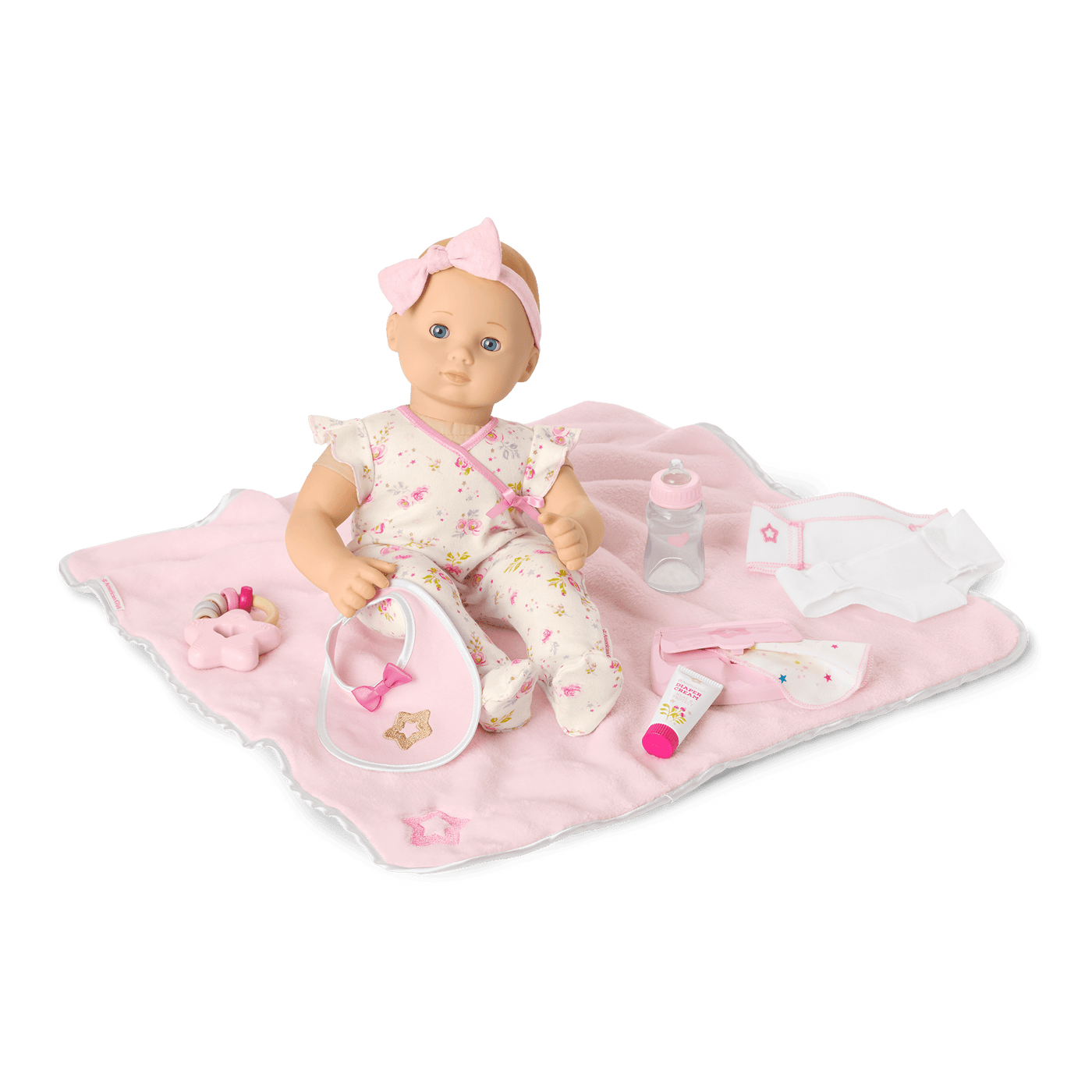 Bitty Baby® Doll #3 with blonde hair Care & Play Set H7