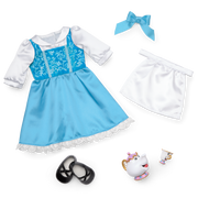 Disney Princess Belle Enchanted Castle Dining Set, Blue Dress & Friends Bundle for 18-inch Dolls V1