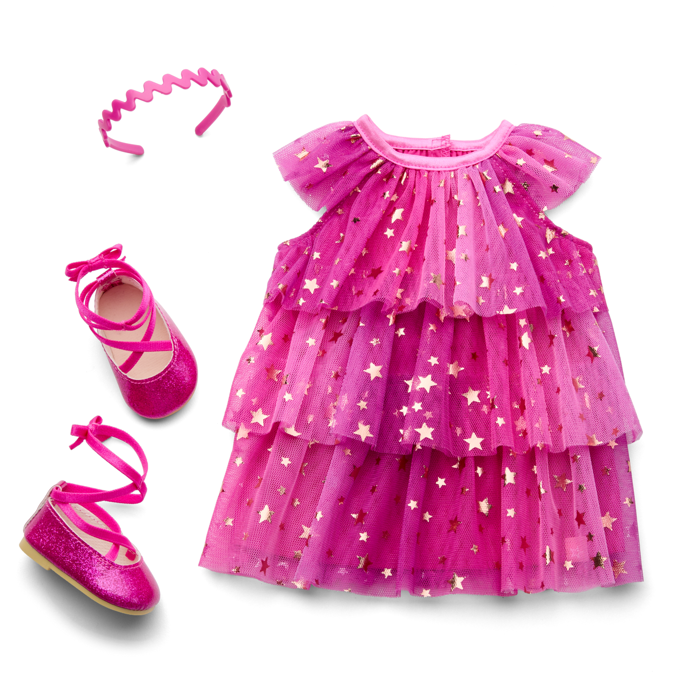 Pink Party-Ready Dress for 18-inch Dolls Q6