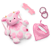 Pink Spotted Cow Backpack & Accessory Set for 18-inch Dolls L8