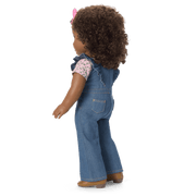 Western Flowers Denim Jumpsuit for 18-inch Dolls S8
