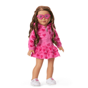 Pink Hearts Hoodie Dress for 18-inch Dolls N8