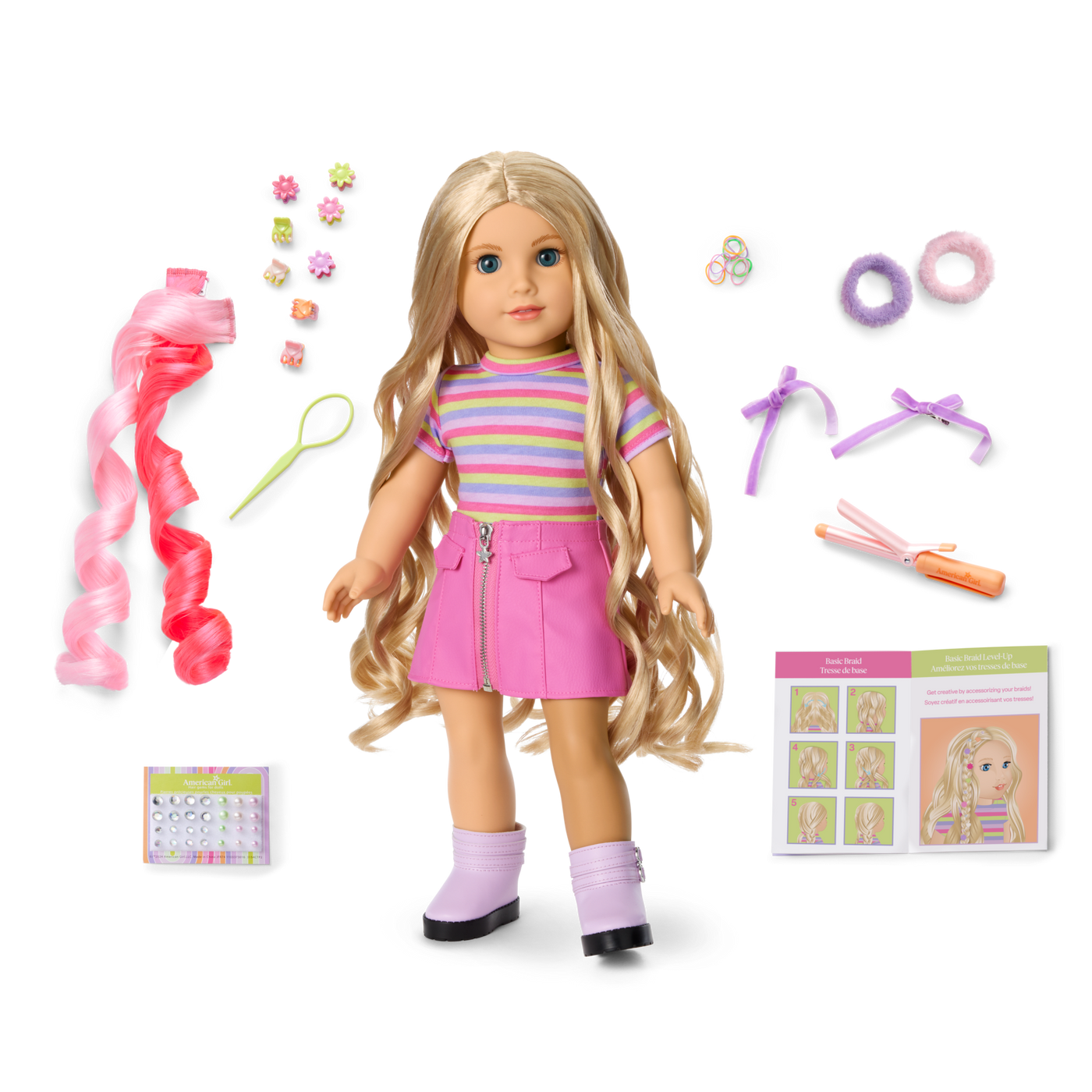 Long Hair Looks™ by Truly Me™ 18-inch Doll #133 & hair accessories I7