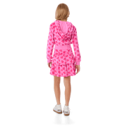 Pink Hearts Hoodie Dress for Girls M7