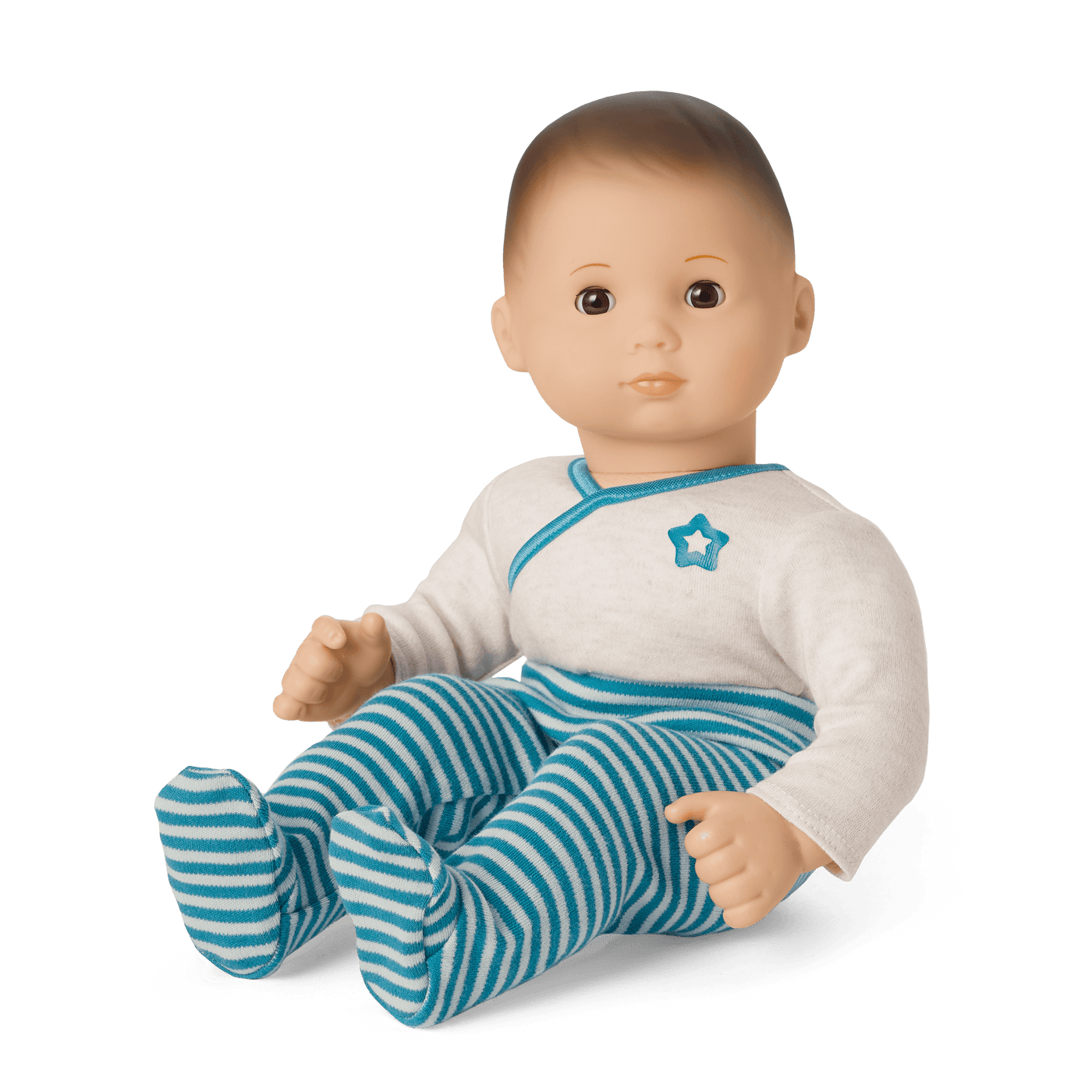 Bitty Baby® Doll #2 with brown hair in Soft Blue P3