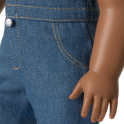 Western Flowers Denim Jumpsuit for 18-inch Dolls S8
