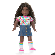 Truly Me™ 18-inch Doll #127 with curly dark-brown hair Z7