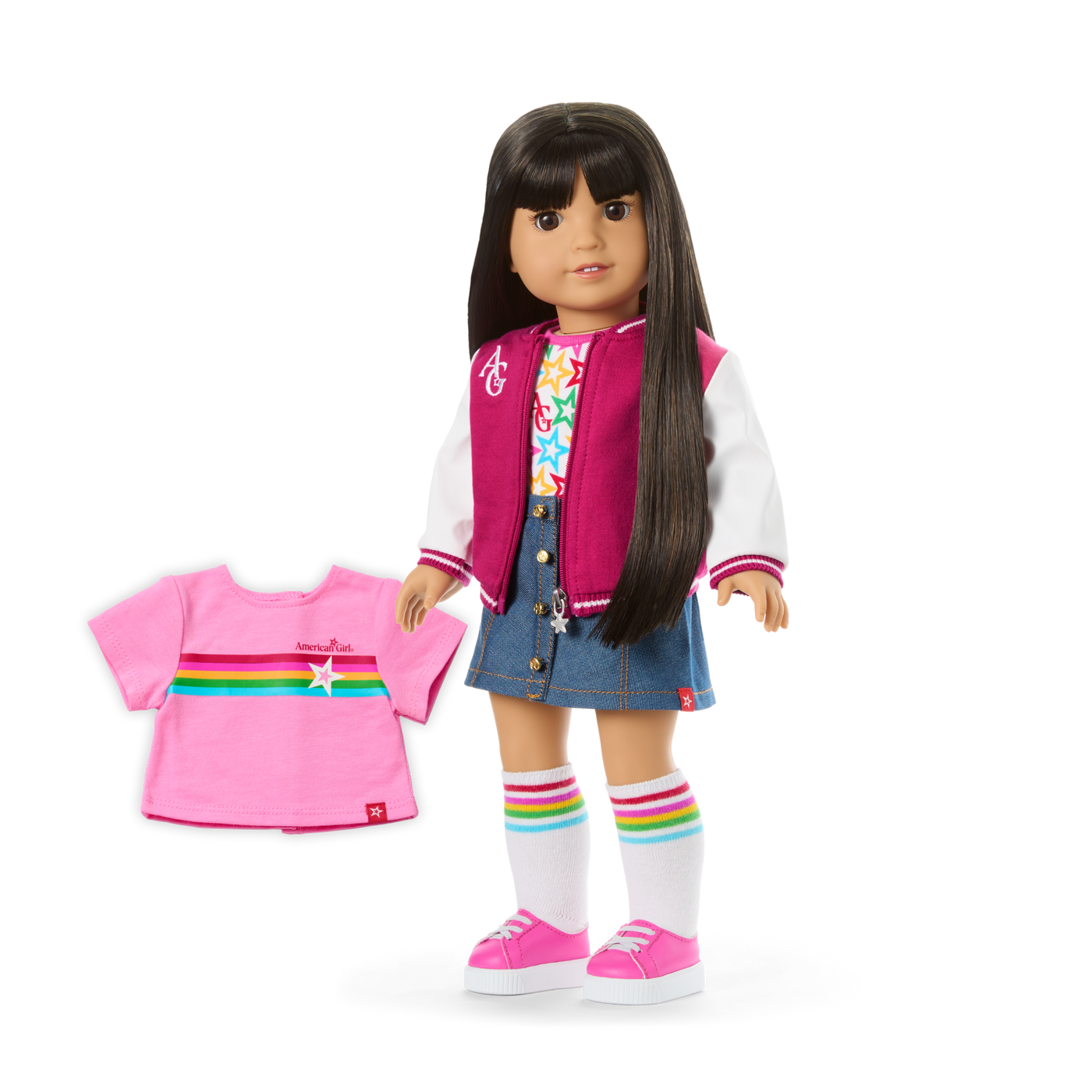 Truly Me™ 18-inch Doll #130 with straight black-brown hair M2