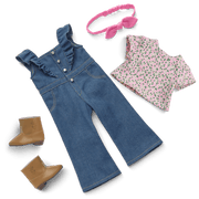Western Flowers Denim Jumpsuit for 18-inch Dolls S8