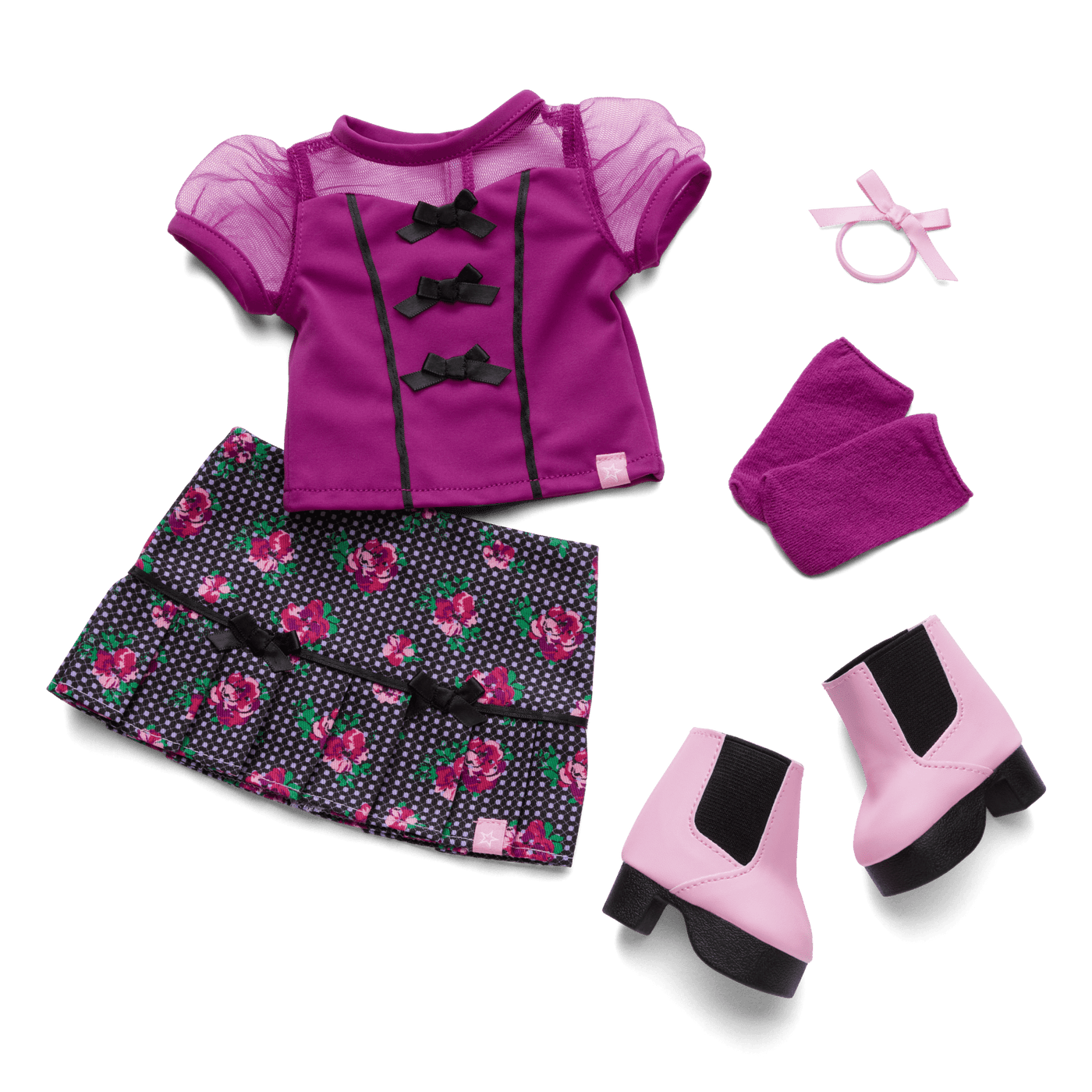 Bows & Blooms Outfit for 18-inch Dolls Z0