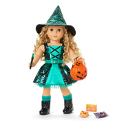 Witchy Webs Costume & Trick-or-Treat Set Bundle for 18-inch Dolls I0