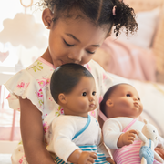 Bitty Baby® Doll #1 with black hair in Soft Blue X0