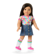Truly Me™ 18-inch Doll #124 with straight black-brown hair I6