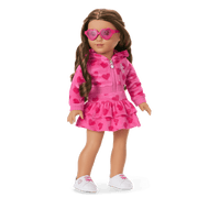 Pink Hearts Hoodie Dress for 18-inch Dolls N8