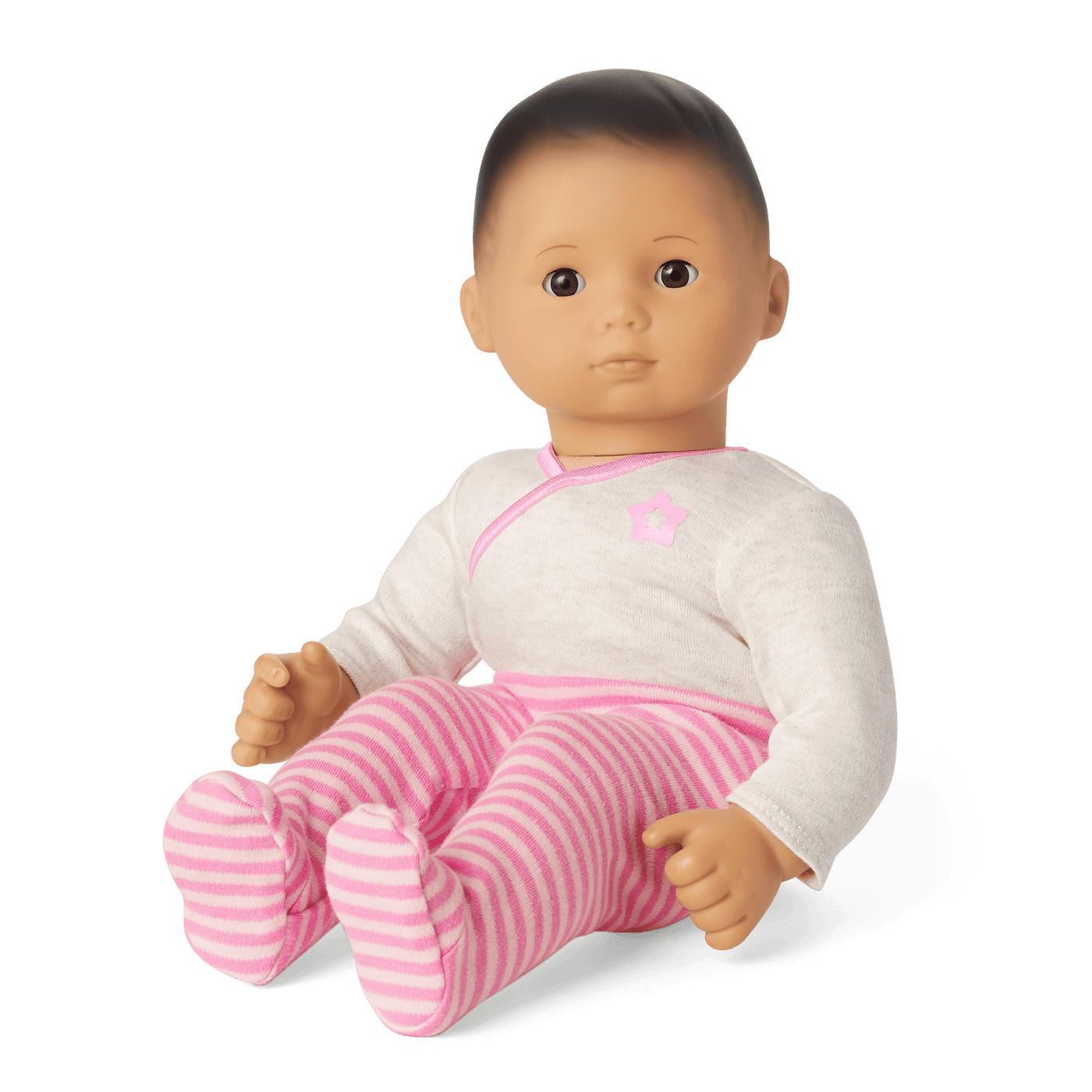 Bitty Baby® Doll #4 with black hair in Pretty Pink Z4