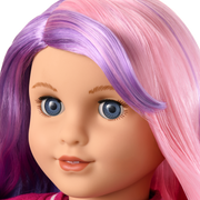 Truly Me™ 18-inch Doll #116 with wavy purple-and-pink hair J8
