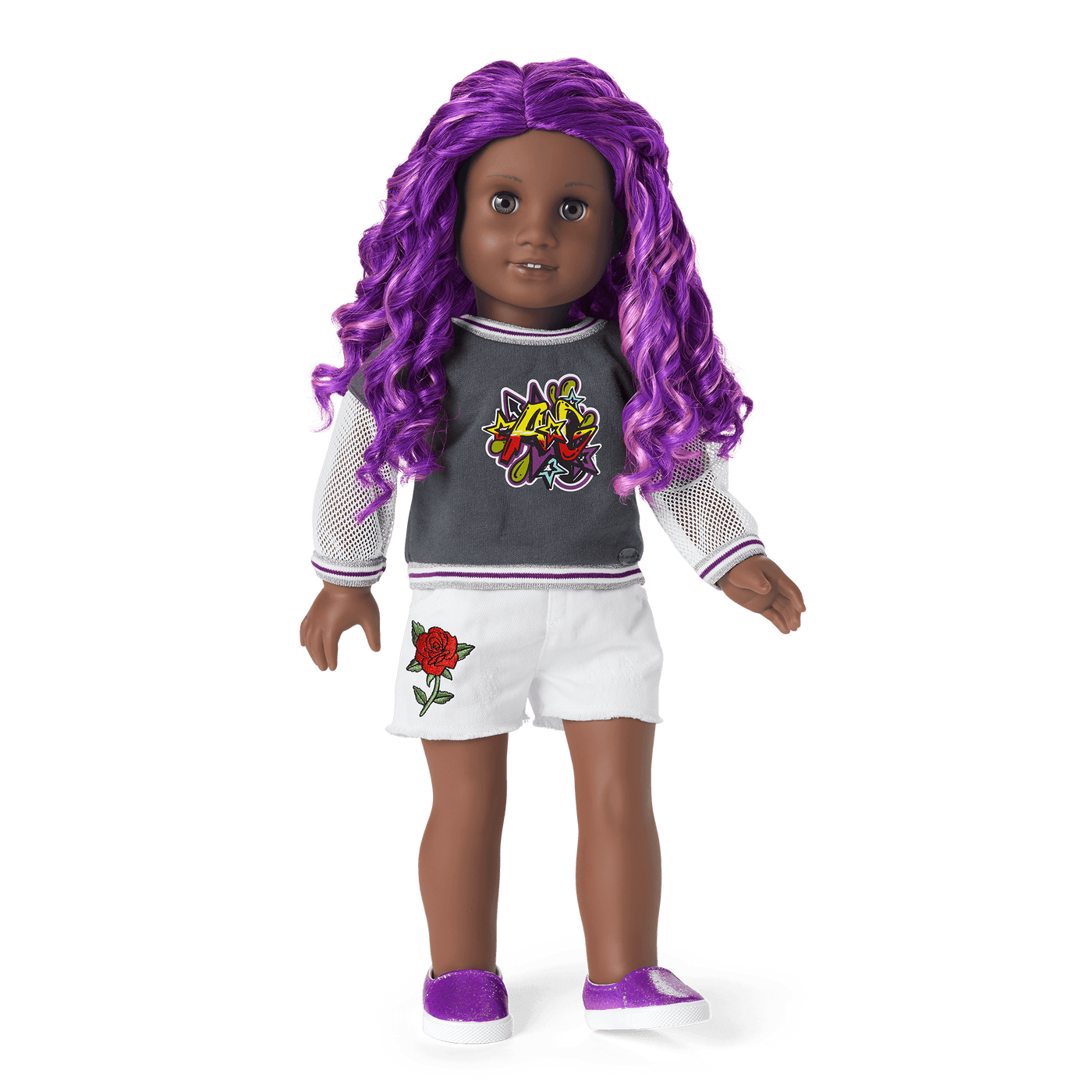 Truly Me™ 18-inch Doll #91 with curly purple hair I7