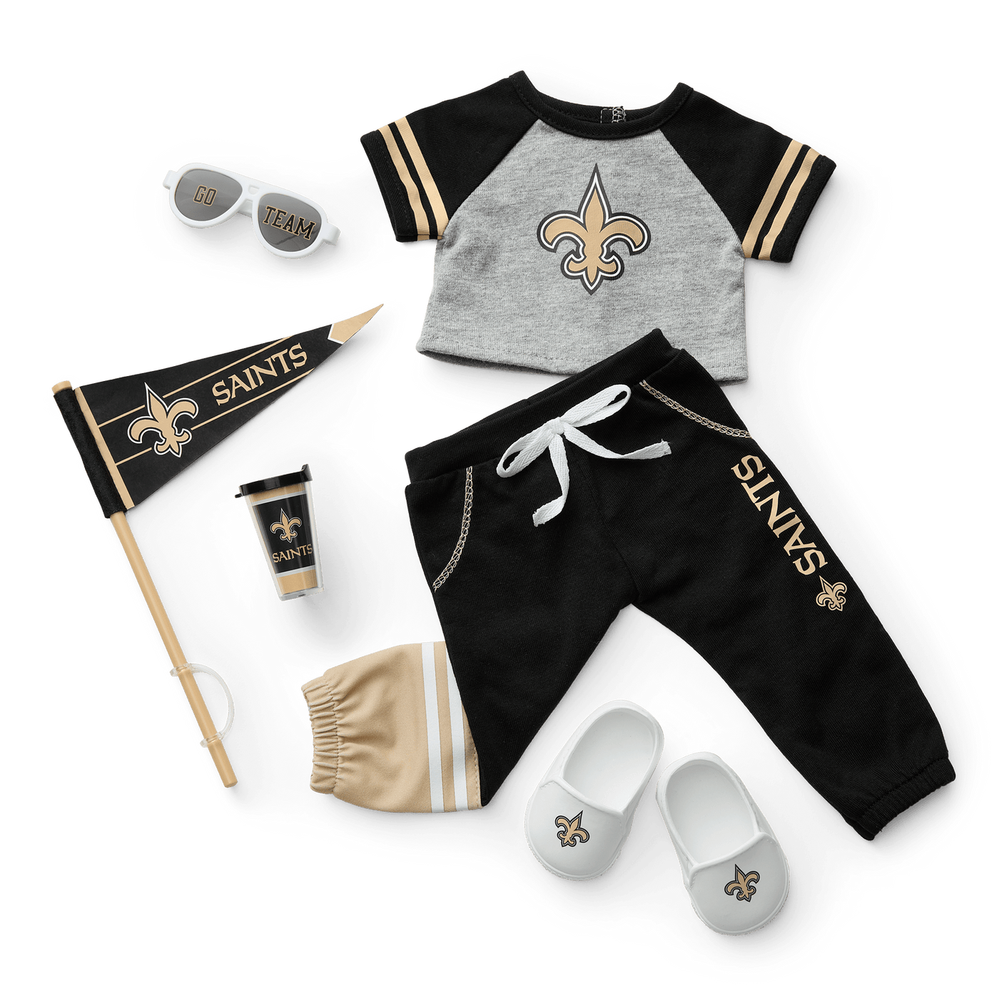 American Girl® x NFL New Orleans Saints Fan Outfit & Accessories for 18-inch Dolls G9