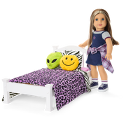 Nicki’s™ Bed & Animal-Print Bedding Set for 18-inch Dolls (Historical Characters) H1