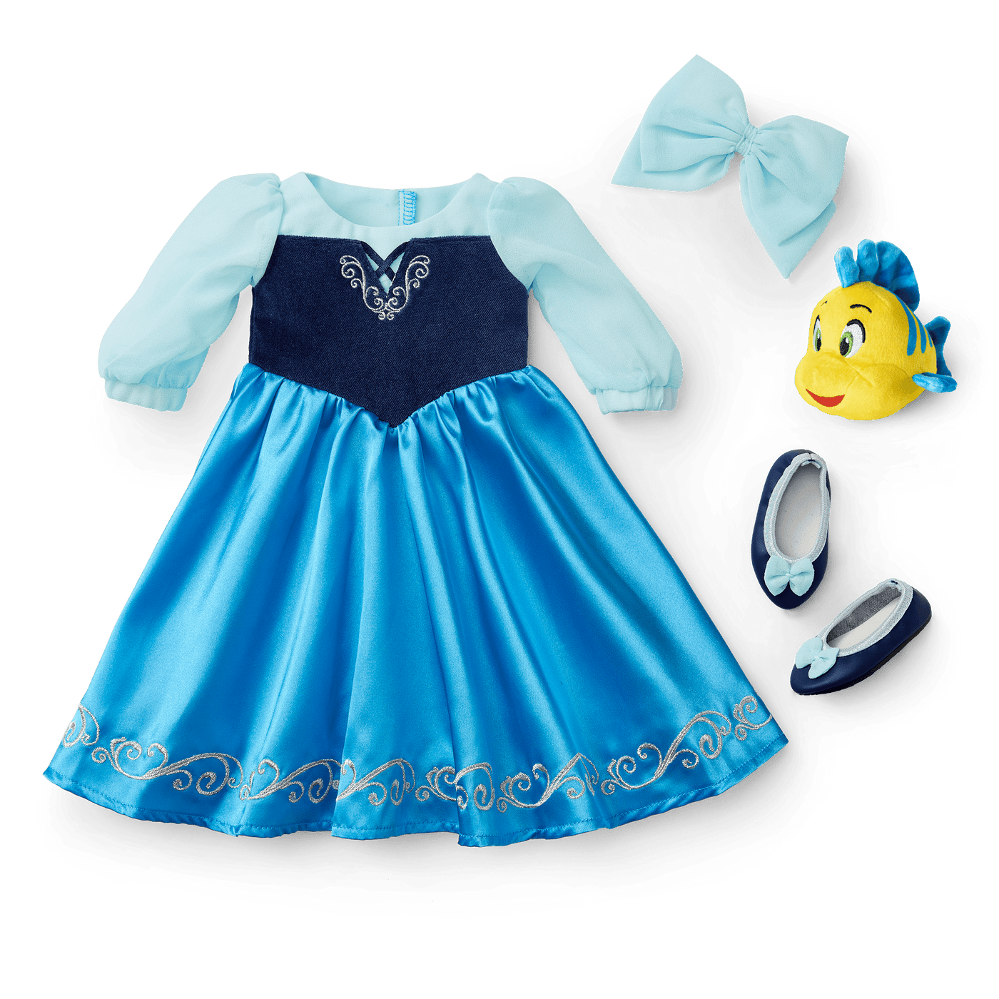 American Girl® Disney Princess Ariel Day Dress, Flounder & Accessories for 18-inch Dolls Z8