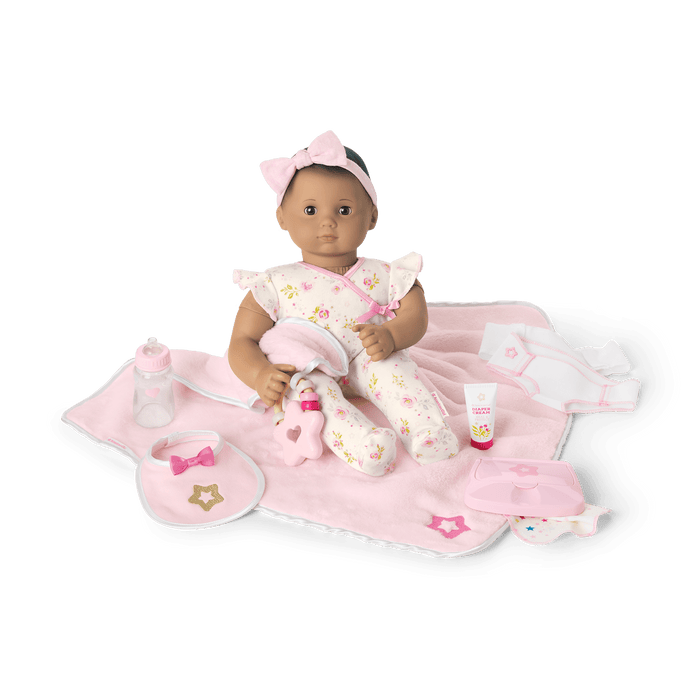 Bitty Baby® Doll #5 with brown hair Care & Play Set K5