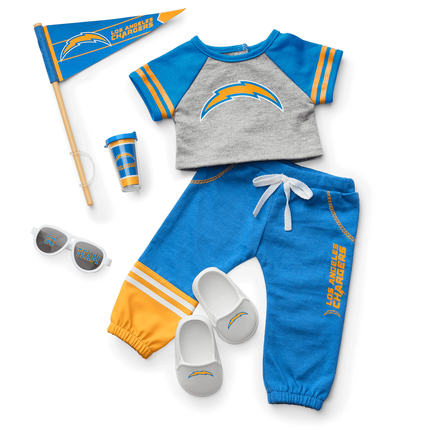 American Girl® x NFL Los Angeles Chargers Fan Outfit & Accessories for 18-inch Dolls V3