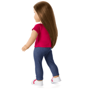 Matching AG™ Grin Pins Ringer Tee Set for Girls & 18-inch Dolls L8
