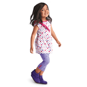 Playful Floral Leggings for Little Girls W0