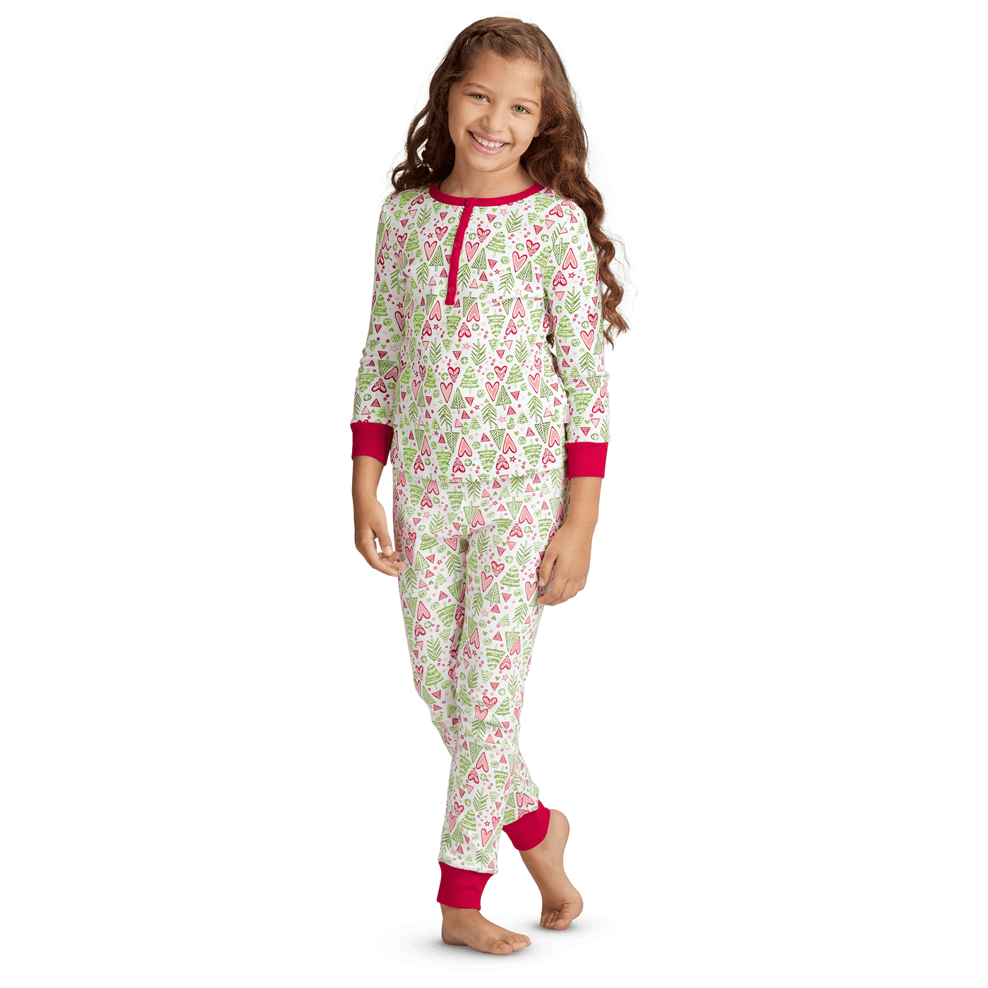 Hearts & Pines Holiday PJs for Girls T9