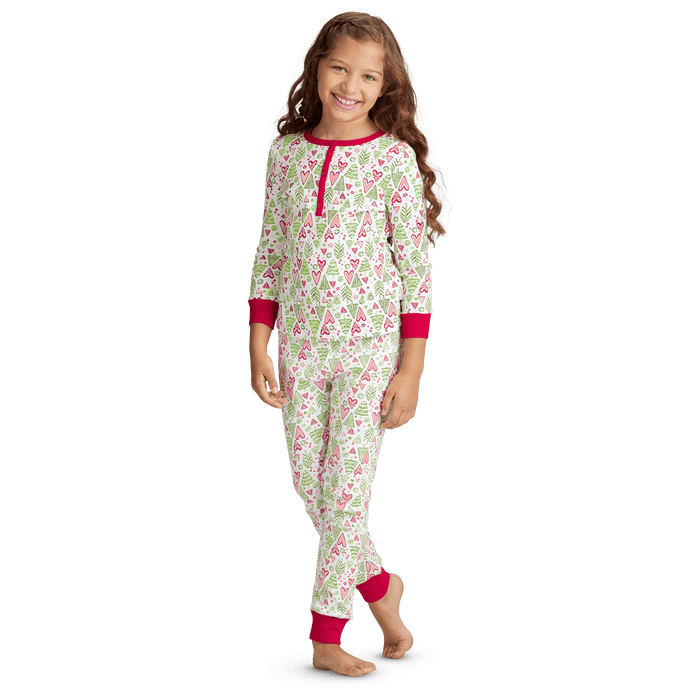 Hearts & Pines Holiday PJs for Girls T9
