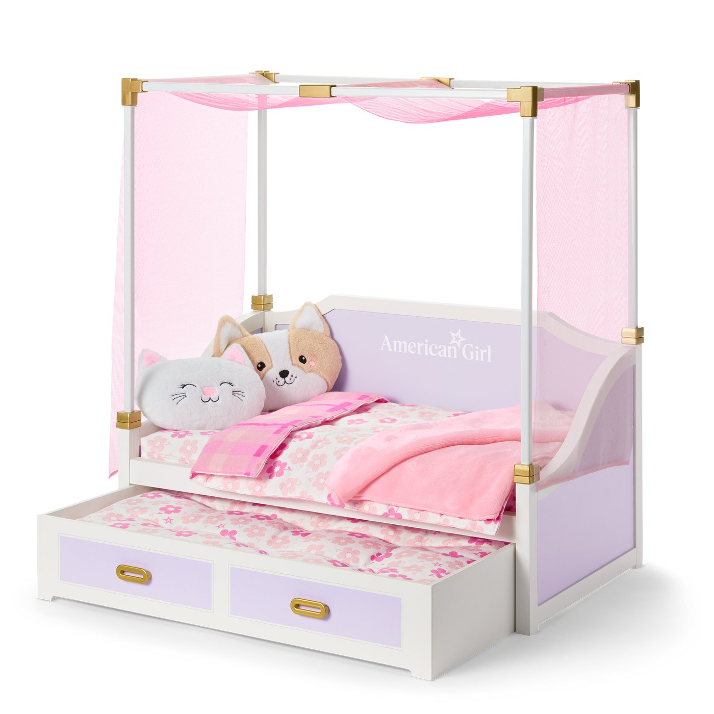 All Set for Sleepovers Canopy Bed for 18-inch Dolls M6