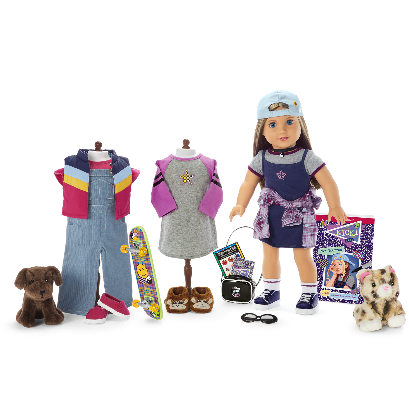 ’90s Twins Nicki’s™ Skateboarding Gift Set (Historical Characters) Y4
