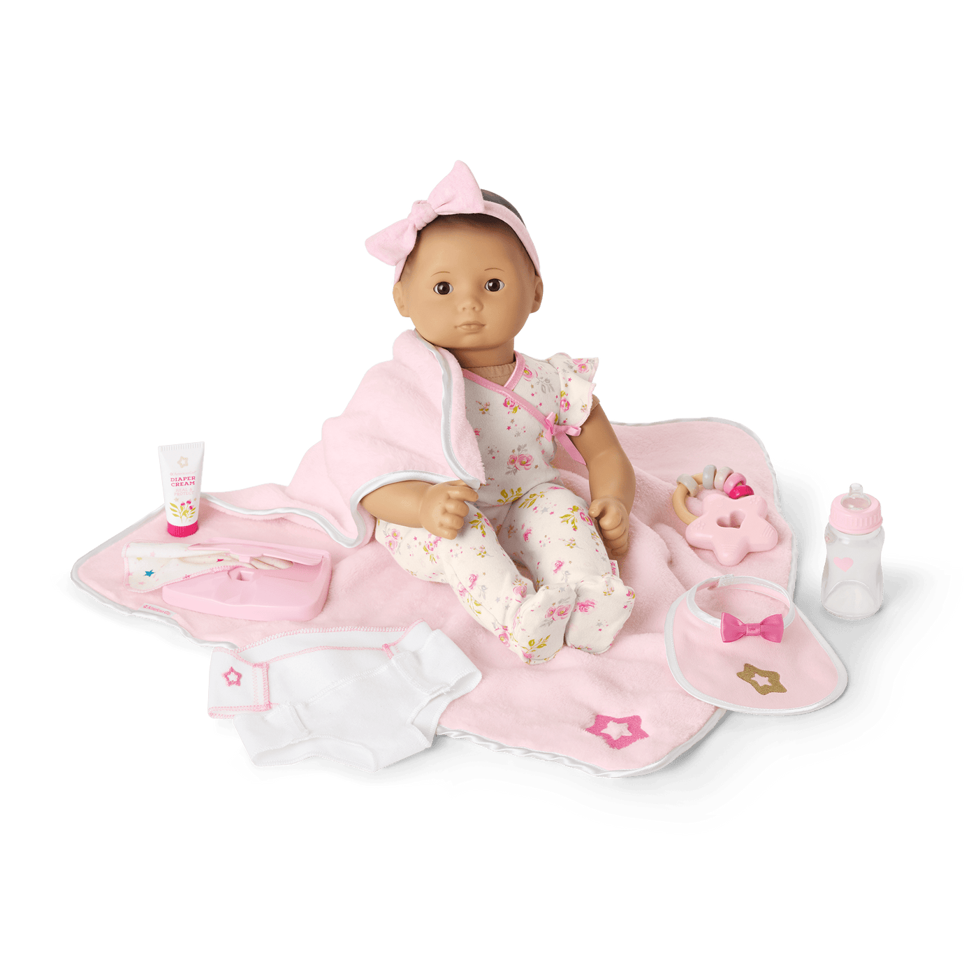 Bitty Baby® Doll #4 with black hair Care & Play Set G6