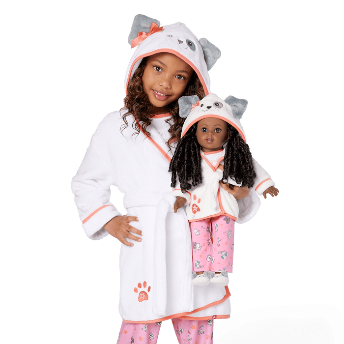 Comfy Puppy Robe Set for Girls & 18-inch Dolls B5