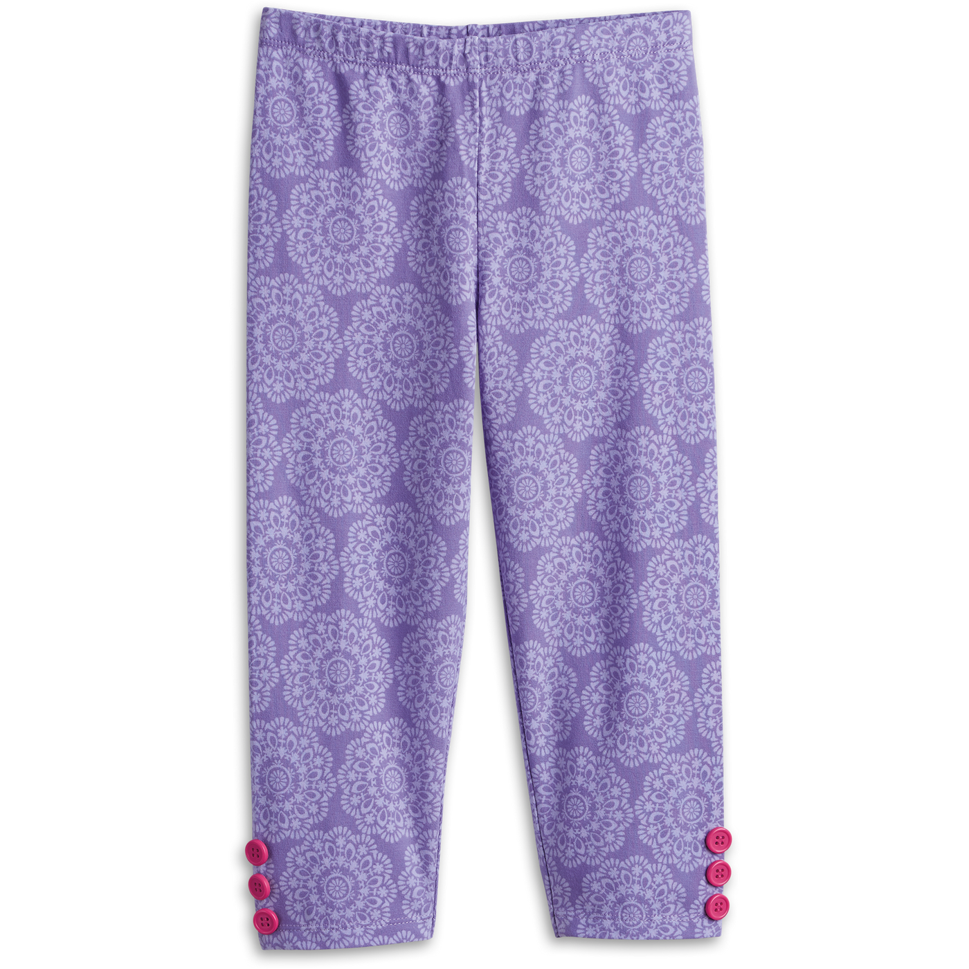 Playful Floral Leggings for Little Girls W0