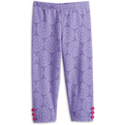 Playful Floral Leggings for Little Girls W0