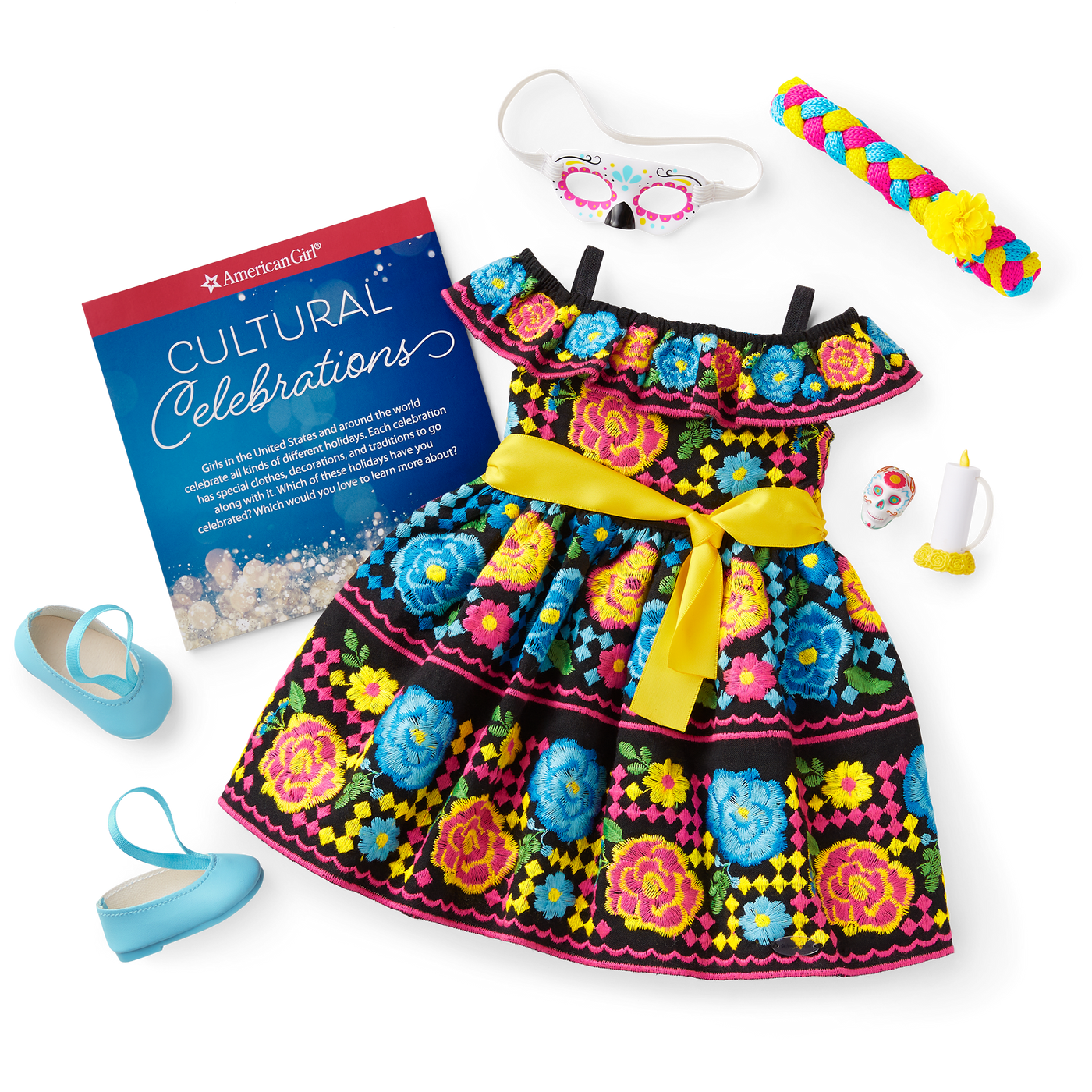 Día de Muertos Celebration Outfit for 18-inch Dolls X6