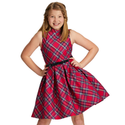 Pretty Plaid Christmas Dress for Girls X6