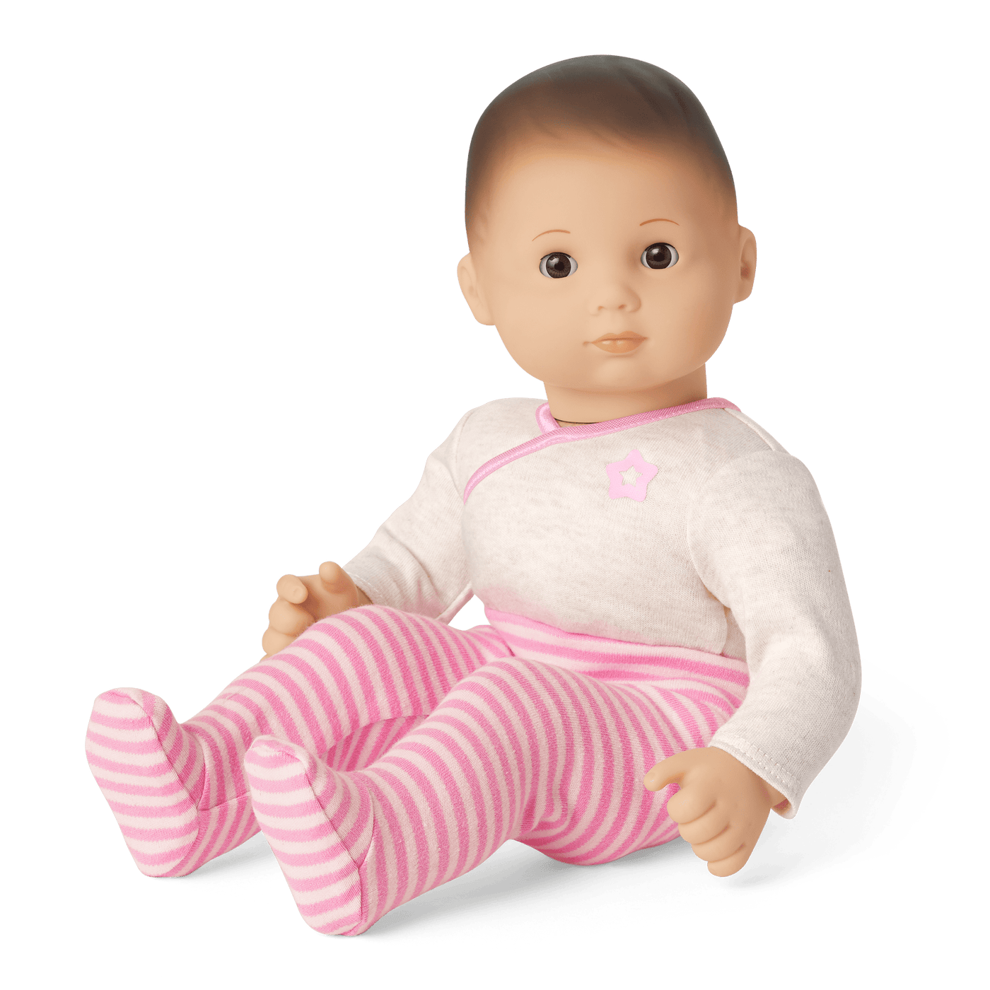 Bitty Baby® Doll #2 with brown hair in Pretty Pink N5
