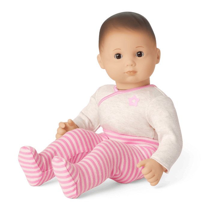 Bitty Baby® Doll #2 with brown hair in Pretty Pink N5