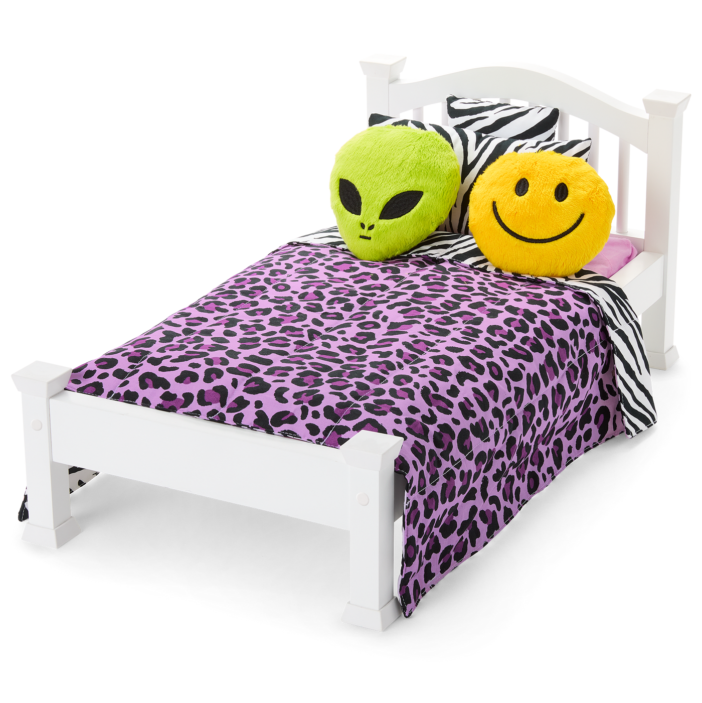 Nicki’s™ Bed & Animal-Print Bedding Set for 18-inch Dolls (Historical Characters) H1