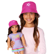AG™ Star Bucket Hat Set for Girls & Dolls H4