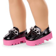 Fuchsia Flair Platform Loafers for 18-inch Dolls E5