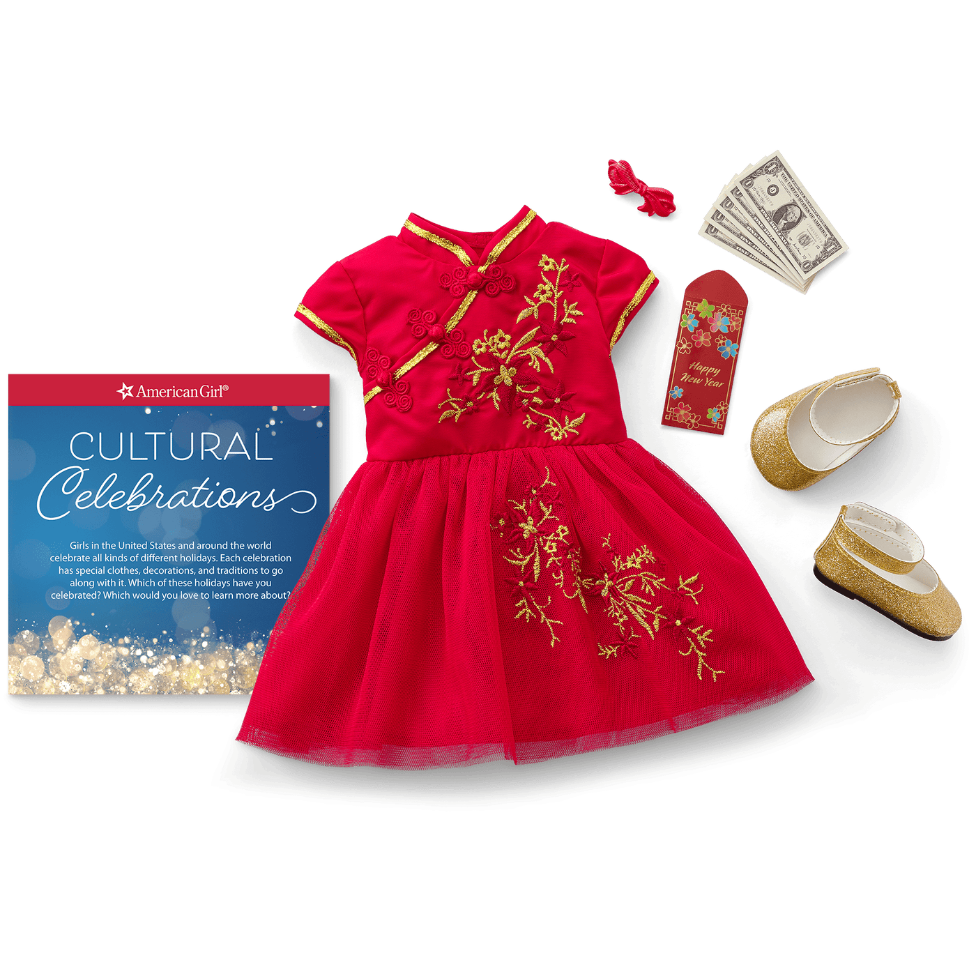 Lunar New Year's Celebration Outfit for 18-inch Dolls E7