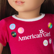 Matching AG™ Grin Pins Ringer Tee Set for Girls & 18-inch Dolls L8